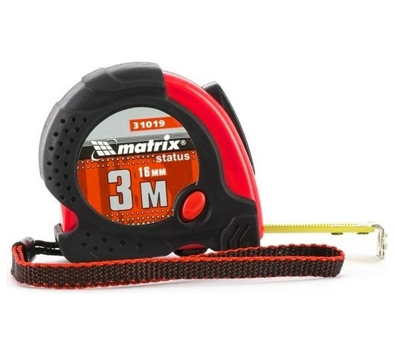 Рулетка 3 м х 16 мм MATRIX Status magnet fixation 31019