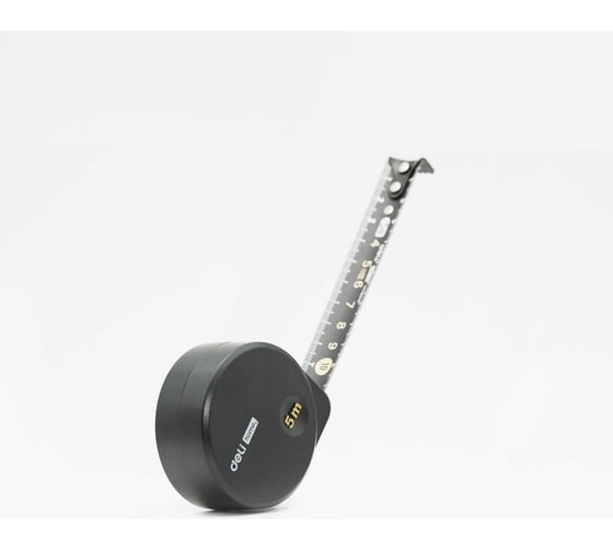 Рулетка DELI Home Series Black HT8519 5 м, 19 мм, эксклюзивный дизайн, корпус высококачественный Софт-тач пластик 104619