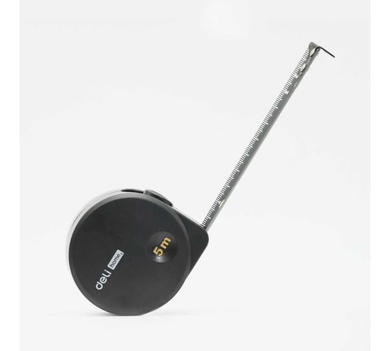 Рулетка DELI Home Series Black HT8519 5 м, 19 мм, эксклюзивный дизайн, корпус высококачественный Софт-тач пластик 104619
