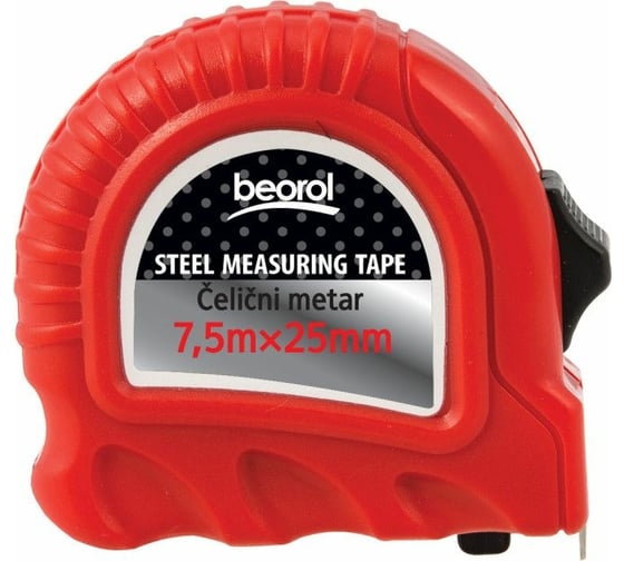 Рулетка BEOROL 7,5 м, 25 мм, пластиковый корпус 245864