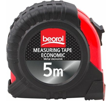 Рулетка BEOROL с автостопом 5 м, 16 мм, двухкомпонентный корпус 245860