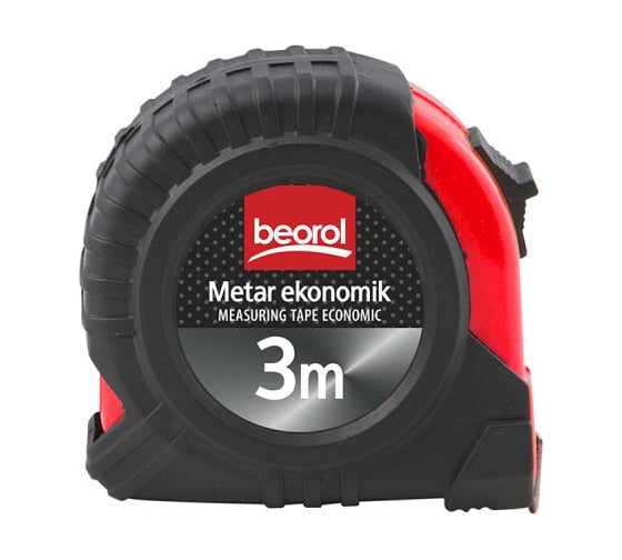 Рулетка BEOROL с фиксатором, пластиковый корпус, 3 м, 16 мм 245862
