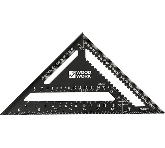 Плотницкий угольник WOODWORK 300 мм, алюминиевый, метрический CTR-300 1