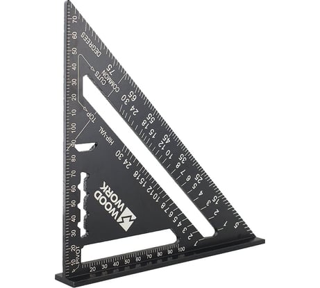 Плотницкий угольник WOODWORK 170 мм, алюминиевый, метрический CTR-170