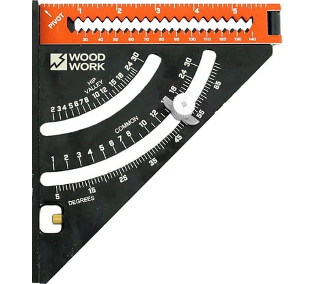 Плотницкий угольник WOODWORK 152 мм, со скользящим упором и удлинителем до 300 мм, алюминиевый PTR-152