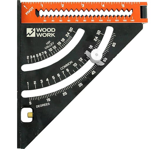 Плотницкий угольник WOODWORK 152 мм, со скользящим упором и удлинителем до 300 мм, алюминиевый PTR-152 1