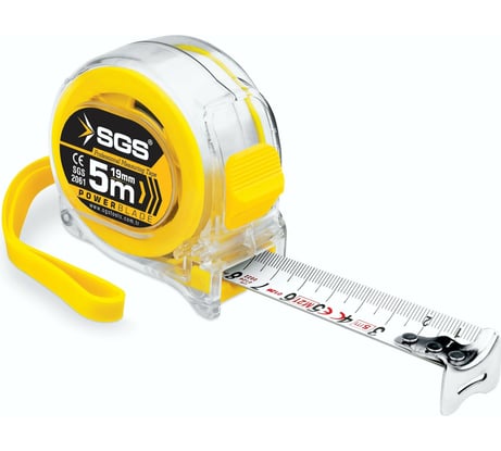Рулетка SGS 2061 5x19 мм, пластиковый прозрачный корпус 2061SGS