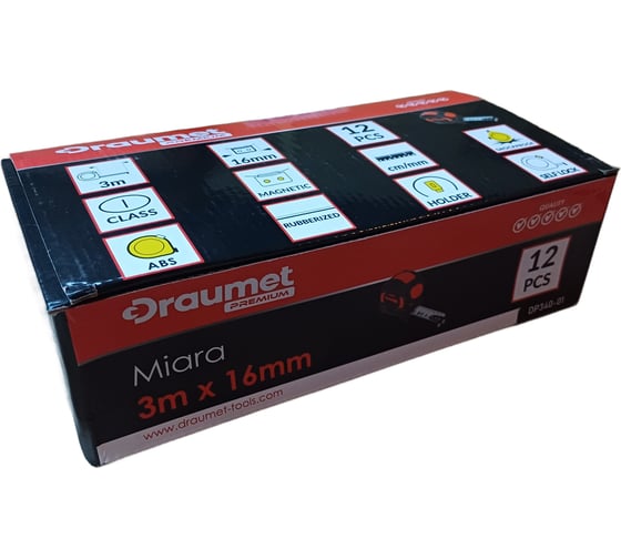 Рулетка DRAUMET PREMIUM 3 м x 16 мм DP340-01