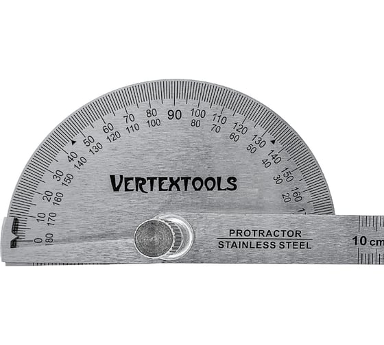 Транспортир с линейкой vertextools 90x150мм 3040-90-150