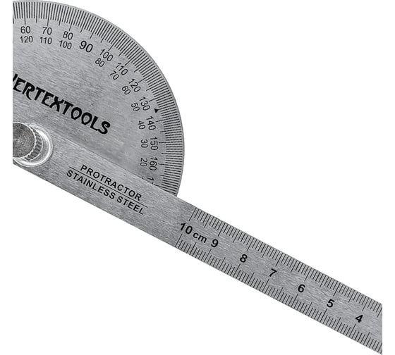Транспортир с линейкой vertextools 90x150мм 3040-90-150