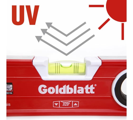 Профессиональный ватерпас Goldblatt 48", 1200 мм, 3 глазка, с системой VERTI SITE G09002