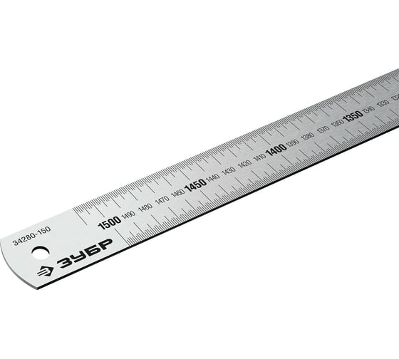 Усиленная нержавеющая линейка ЗУБР Про-150 1,5 м 34280-150