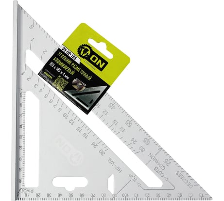 Столярный угольник ON Свенсона алюминиевый, 185x185x4 мм 05-02-185