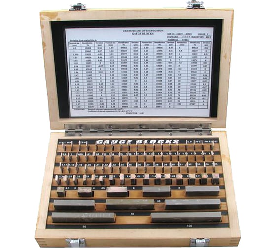Набор концевых мер длины CNIC ALDS 83 № 1, класс точности 1, меры от 0,5 до 100 мм, 83 шт. 48874 1