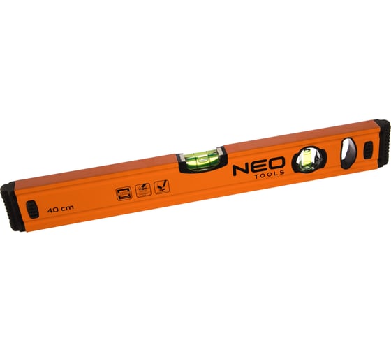 Алюминиевый уровень NEO Tools 40 см 2 глазка 71-061 1
