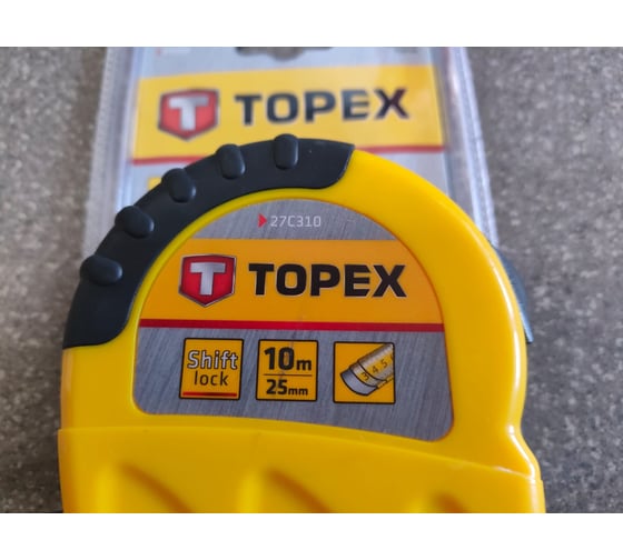 Рулетка TOPEX стальная лента 10 м x 25 мм 27C310