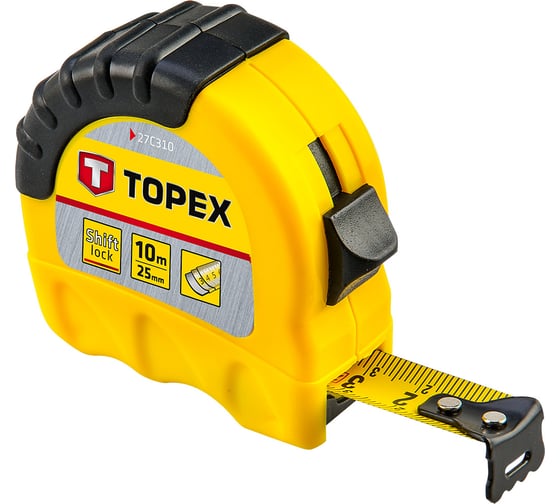 Рулетка TOPEX стальная лента 10 м x 25 мм 27C310