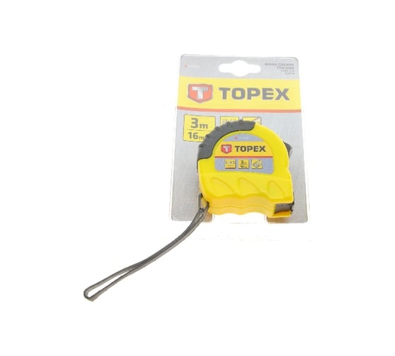 Рулетка TOPEX стальная лента 3 м x 16 мм 27C303