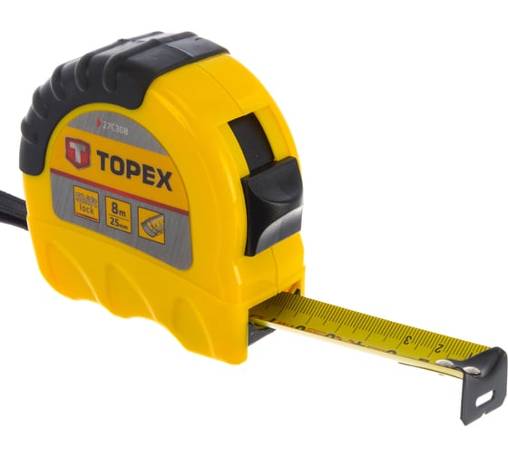 Рулетка TOPEX стальная лента 8 м x 25 мм 27C308