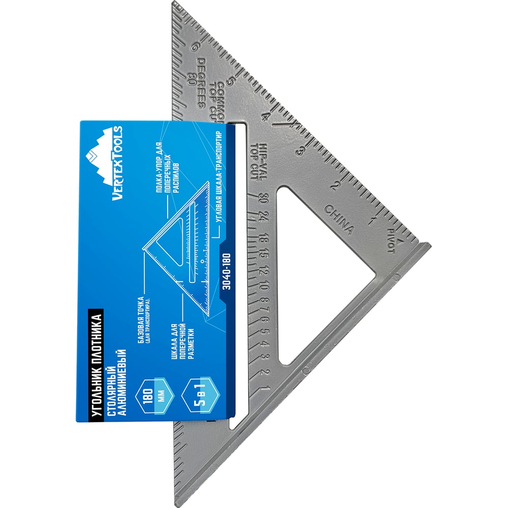 Столярный угольник плотника vertextools алюминий, 180мм 3040-180 ...