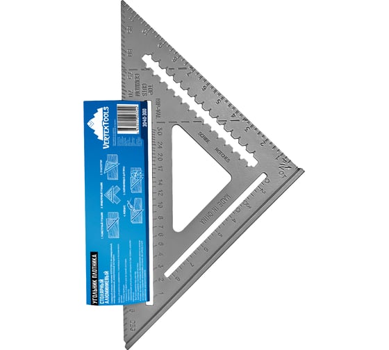Столярный угольник плотника vertextools алюминий, 300мм 3040-300