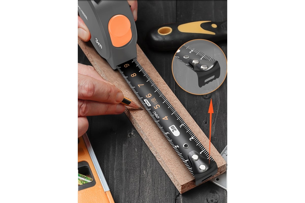 Рулетка DELI home series gray ht8316c 3мх16мм, эксклюзивный дизайн ...