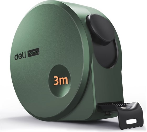 Рулетка DELI home series green ht8316l 3мх16мм, эксклюзивный дизайн, корпус из софттач пластика, противоскользящая резиновая вставка, подарочная упаковка 112895 1