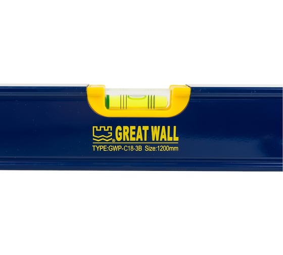 Алюминиевый строительный уровень на магнитной подошве 1200мм Great wall GWP-C18-3B1200