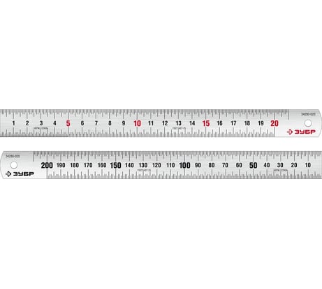Про-20 Усиленная нержавеющая линейка 0,20 м ЗУБР 34280-020