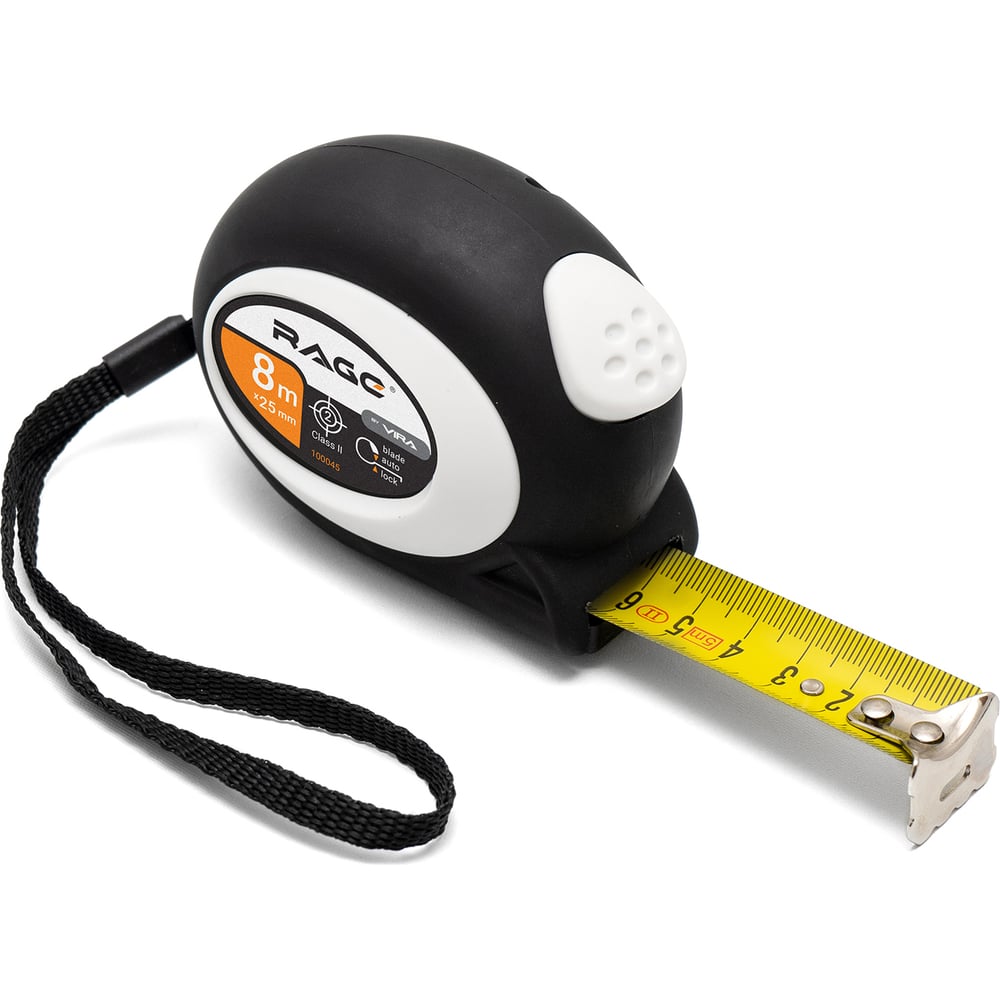 РулеткаRAGEbyVIRAспрорезиненнымпокрытиемSoft-Touchавтостопом8мх25мм100045