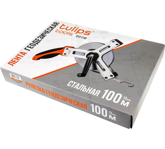 Геодезическая лента Tulips Tools сталь, 100 м II12-210