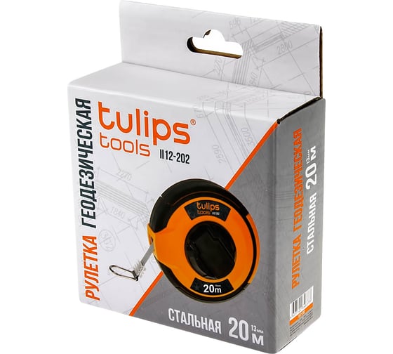 Геодезическая рулетка Tulips Tools сталь, 20 м II12-202