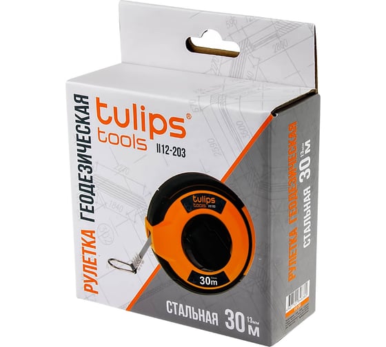 Геодезическая рулетка Tulips Tools сталь, 30 м II12-203