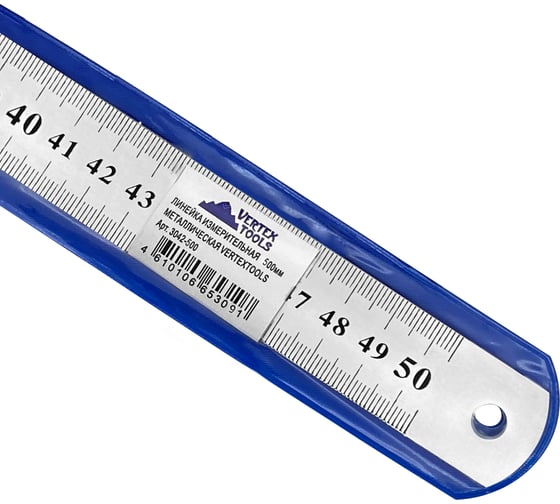 Измерительная линейка vertextools 500мм, металлическая 3042-500