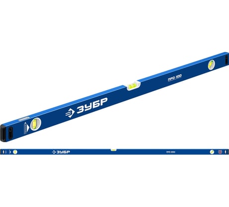 Усиленный уровень ЗУБР Профессионал 2000 мм, с зеркальным глазком 34590-200