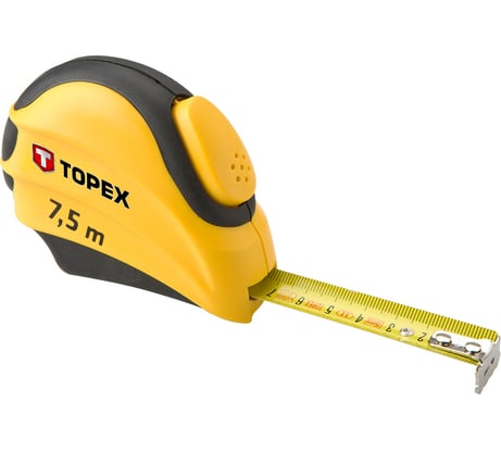 Рулетка TOPEX стальная с автостопом двухкомпонентный корпус 27C387