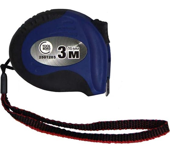 Рулетка Toolberg 2501203 3 м, 16 мм, резино-пластиковая 90004897585 1