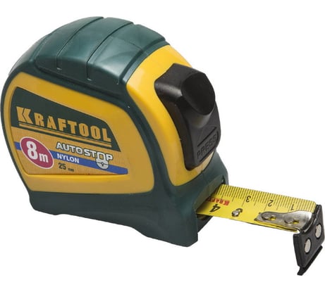 Рулетка с автостопом, 8м/25мм Kraftool AutoFix 34123-08-25_z01