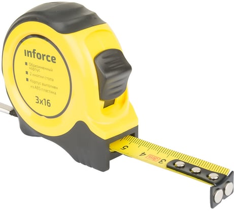 Измерительная рулетка Inforce 3х16мм с магнитным крюком 06-11-05