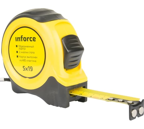Измерительная рулетка Inforce 5х19мм с магнитным крюком 06-11-06