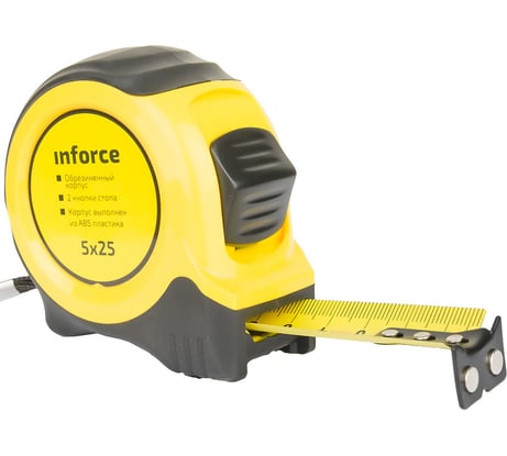 Измерительная рулетка Inforce 5х25мм с магнитным крюком 06-11-07