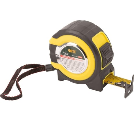 Рулетка FIT "Техно" прорезиненный корпус, двойной стопор, 7,5 м, 25 мм 17267