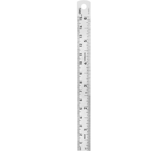 Стальная линейка DELI dl8015y 150 мм, нержавеющая сталь 118991
