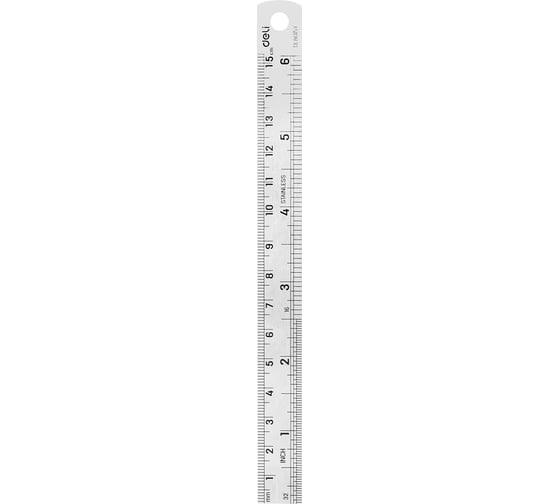 Стальная линейка DELI dl8015y 150 мм, нержавеющая сталь 118991 1