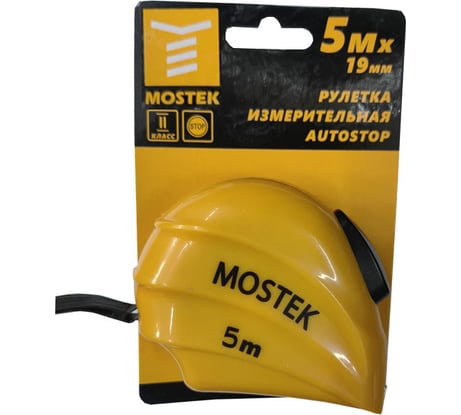 Измерительная рулетка MosTek Autostop 5 м, 19 мм 5115019