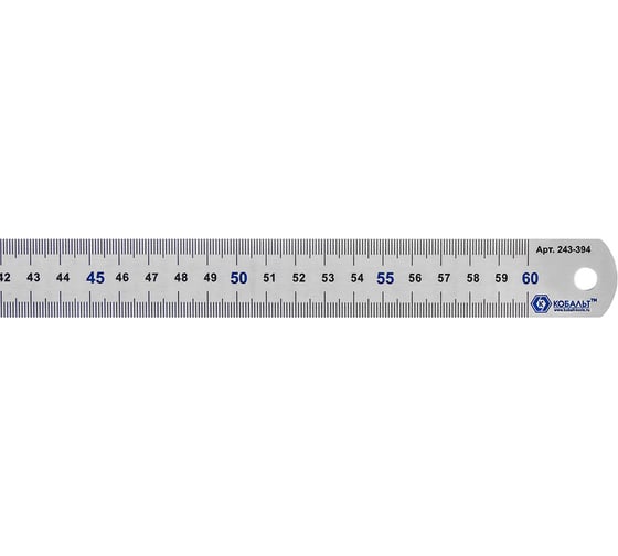 Линейка 600х28х0.7 мм, нерж.сталь КОБАЛЬТ 243-394