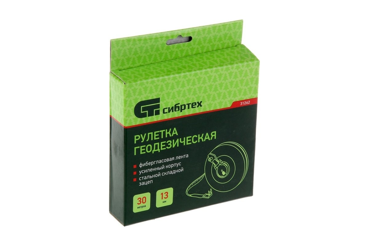 Геодезическая рулетка СИБРТЕХ 30мх13 мм, закрытый корпус ...