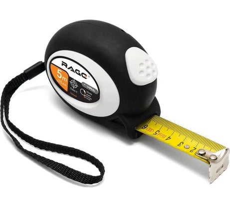 Рулетка RAGE by VIRA с прорезиненным покрытием Soft-Touch автостопом 5 м х 25 мм 100044