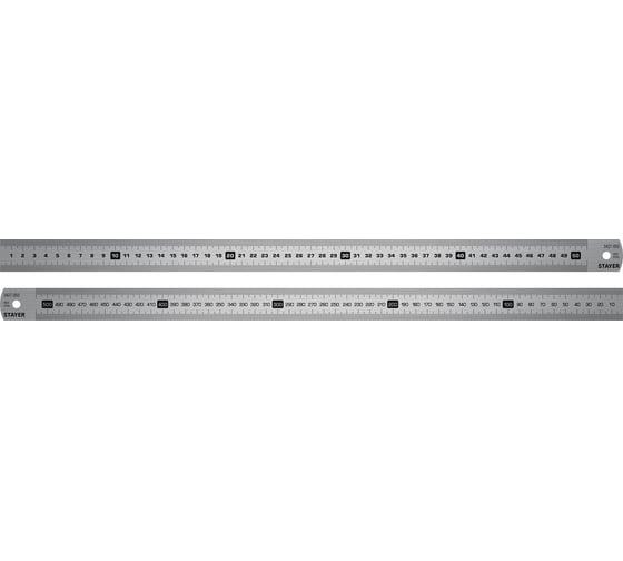 Нержавеющая линейка двухсторонняя STAYER Professionl 0,5м 3427-050_z02