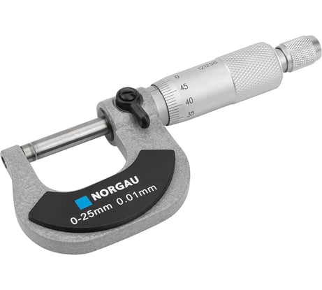 Гладкий микрометр NORGAU 0-25 мм/0,01 мм, тип NM-25 041001025